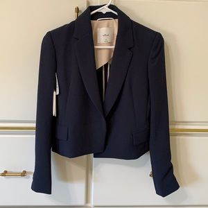 Aritzia navy blue cropped blazer